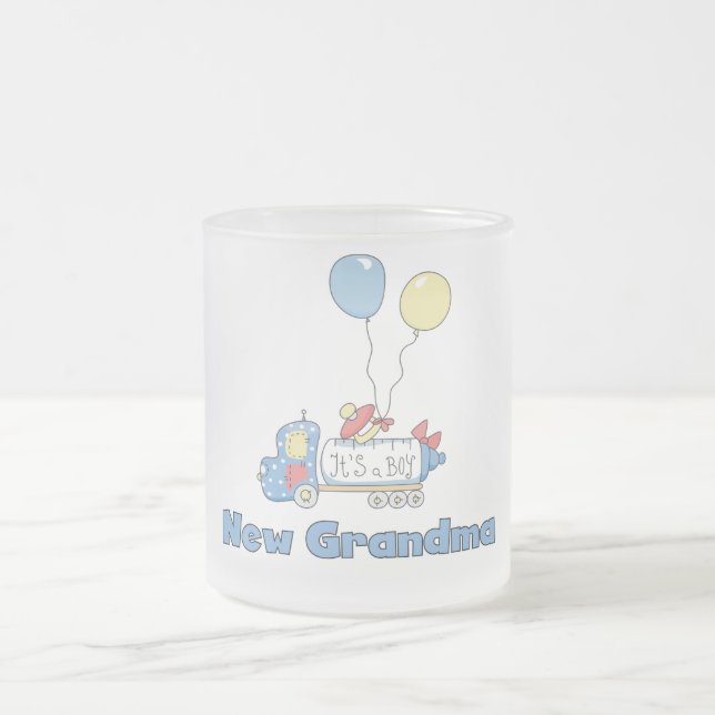 Taza De Cristal Esmerilado Nueva Abuela de Boy Camisetas y Regalos (Centro)