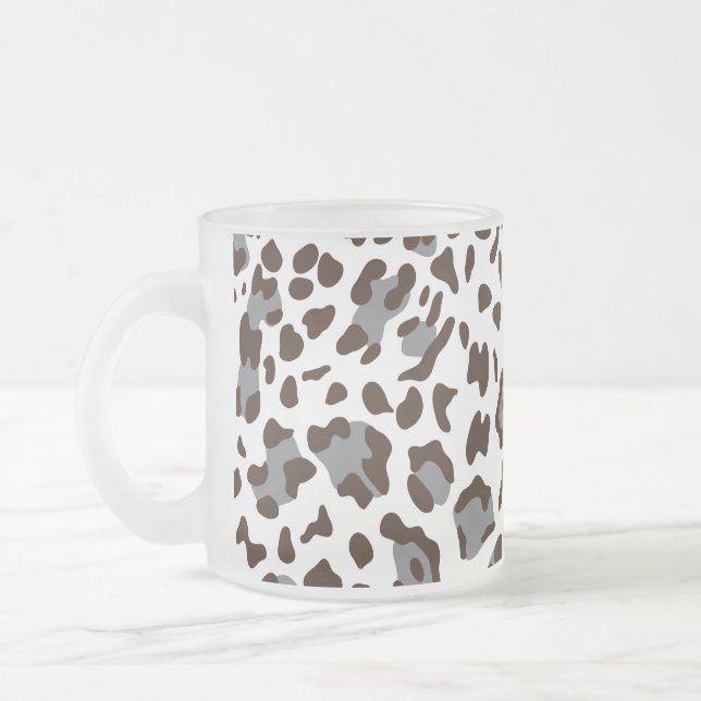 Taza De Cristal Esmerilado Nueva Textura de Leopardo 7 (Izquierda)