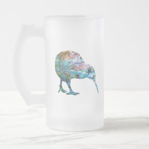 TAZA DE CRISTAL ESMERILADO NUEVA ZEALAND KIWI PAUA