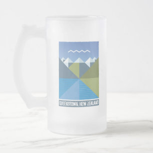 TAZA DE CRISTAL ESMERILADO NUEVA ZELANDA KIWI QUEENSLAND SUR ISLA