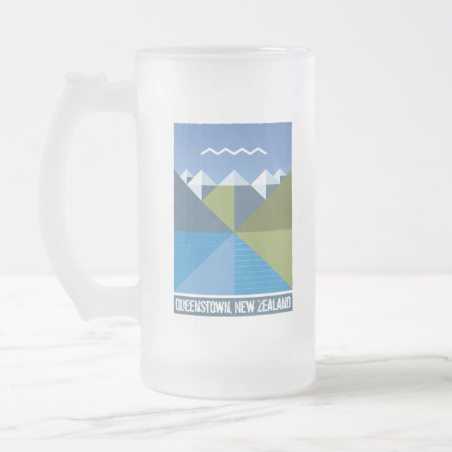 TAZA DE CRISTAL ESMERILADO NUEVA ZELANDA KIWI QUEENSLAND SUR ISLA (Izquierda)