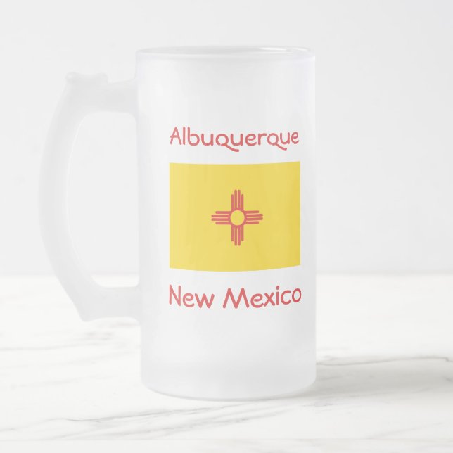 Taza De Cristal Esmerilado Nuevo mapa de la ciudad con bandera de México (Izquierda)