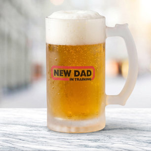 Taza De Cristal Esmerilado Nuevo Papá en Entrenamiento