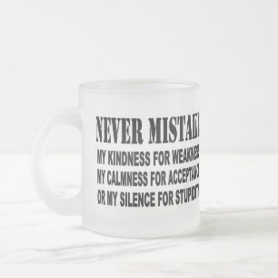 TAZA DE CRISTAL ESMERILADO NUNCA ERROR