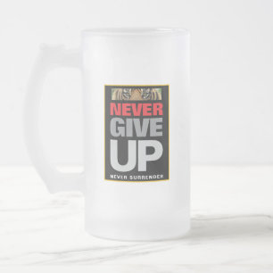 Taza De Cristal Esmerilado Nunca renunciar a nunca renunciar a la cita de éxi