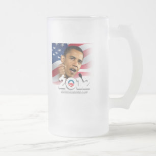 Taza De Cristal Esmerilado Obama 2012