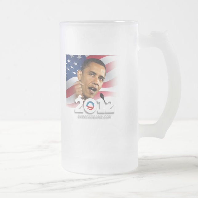 Taza De Cristal Esmerilado Obama 2012 (Derecha)