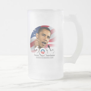 Taza De Cristal Esmerilado Obama 2012