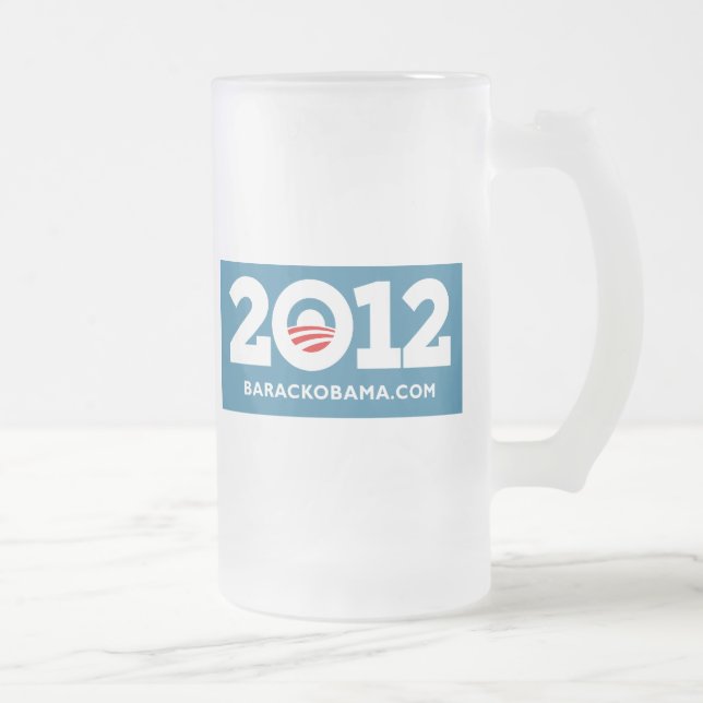 Taza De Cristal Esmerilado Obama 2012 (Derecha)