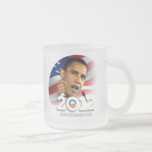 Taza De Cristal Esmerilado Obama 2012