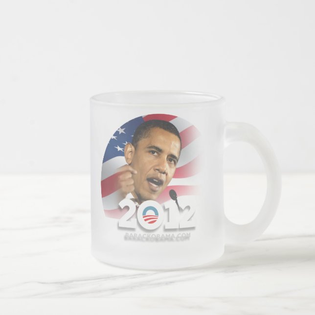 Taza De Cristal Esmerilado Obama 2012 (Derecha)