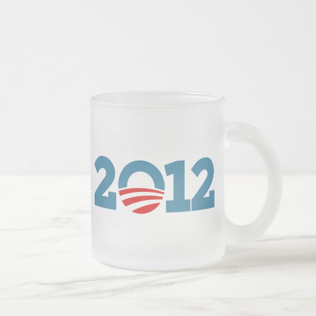 Taza De Cristal Esmerilado Obama 2012 (Derecha)