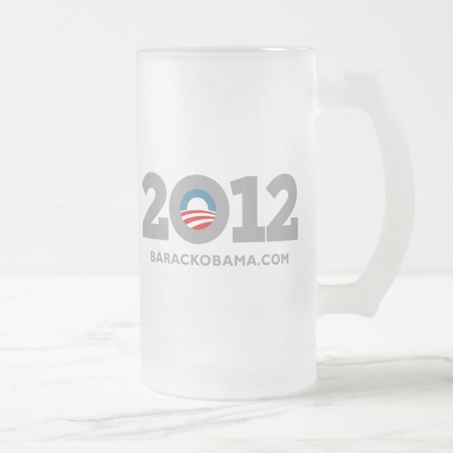 Taza De Cristal Esmerilado Obama 2012 (Derecha)