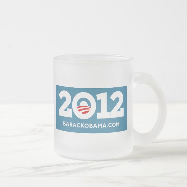 Taza De Cristal Esmerilado Obama Biden 2012 (Derecha)