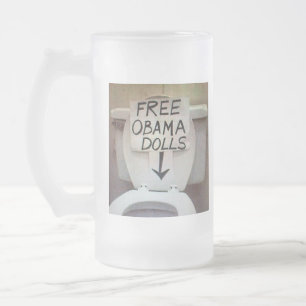 TAZA DE CRISTAL ESMERILADO OBAMA DOLLS GRATIS