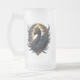 Taza De Cristal Esmerilado Obsidian Swan of Silent Grace – Dark Fantasy 