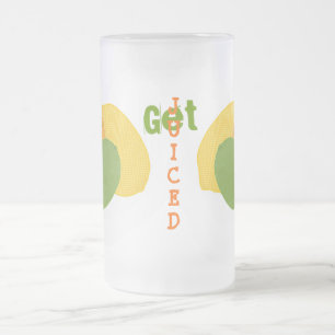 Taza De Cristal Esmerilado Obtén jugo con frutas cítricas escarchadas