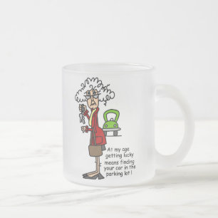 Taza De Cristal Esmerilado Obteniendo humor afortunado