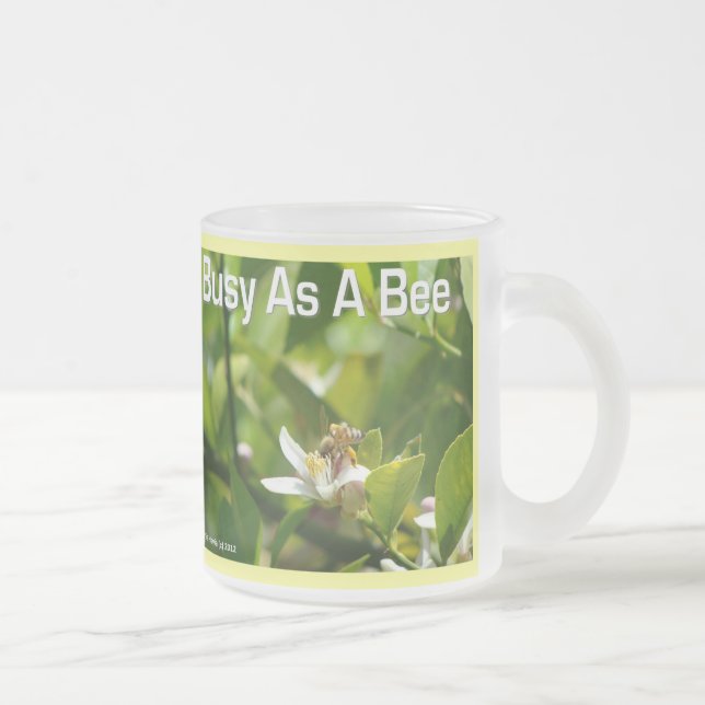 Taza De Cristal Esmerilado Ocupado como abeja - Escarcha (Derecha)