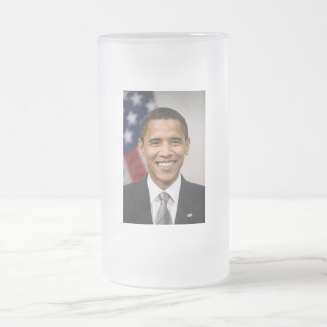 Taza De Cristal Esmerilado Oficina del Presidente Electo Barack Obama (Centro)