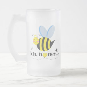 Taza De Cristal Esmerilado Oh Honey Valentines reina Bee personaje con tiara