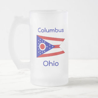 Taza De Cristal Esmerilado Ohio Flag Map City Mug