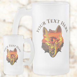 Taza De Cristal Esmerilado Ojo al atardecer del lobo 2106