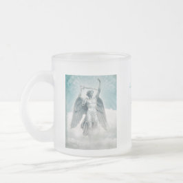 Taza De Cristal Esmerilado Ojo láser de Arcángel Michael God, cerdo congelado