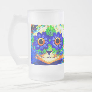 Taza De Cristal Esmerilado Ojos de flor de gato
