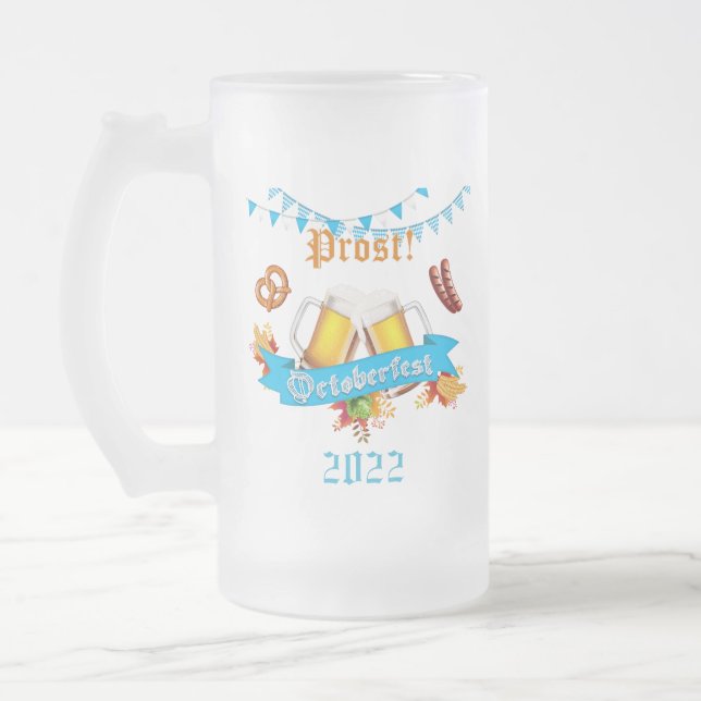 Taza De Cristal Esmerilado Oktoberfest Frost Beer Mug (Izquierda)