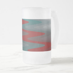 Taza De Cristal Esmerilado Olas grises de Borgoña verde azuladas