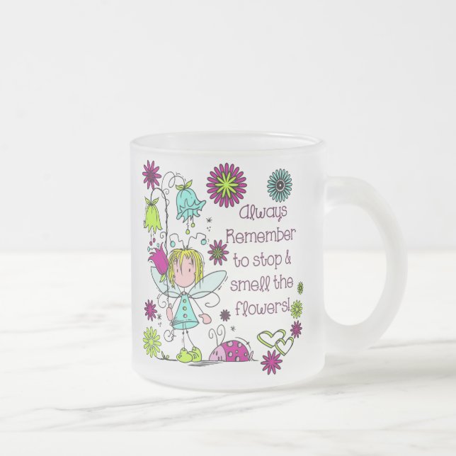 Taza De Cristal Esmerilado Olía las flores (Derecha)