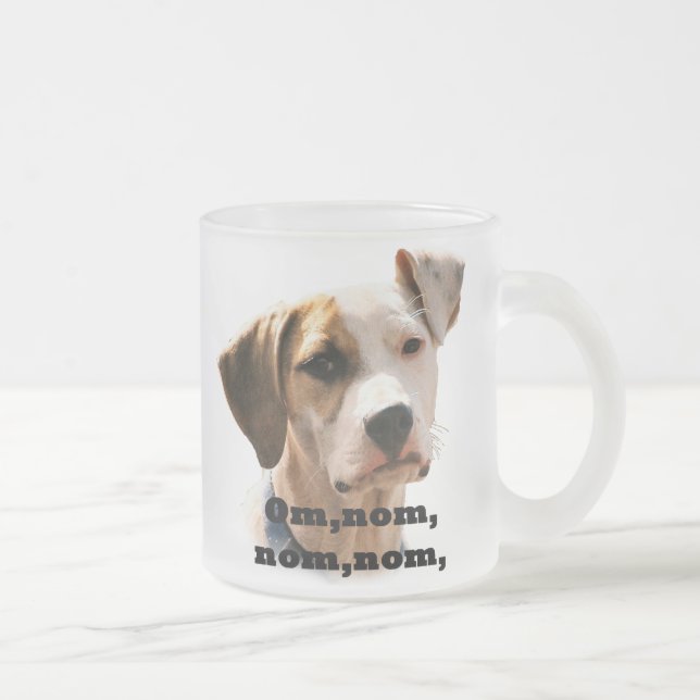 Taza De Cristal Esmerilado Om, nom, nom, nom, (Derecha)