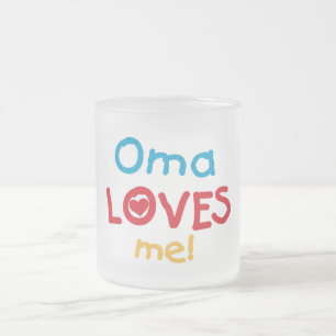 Taza De Cristal Esmerilado Oma me ama camisetas y regalos