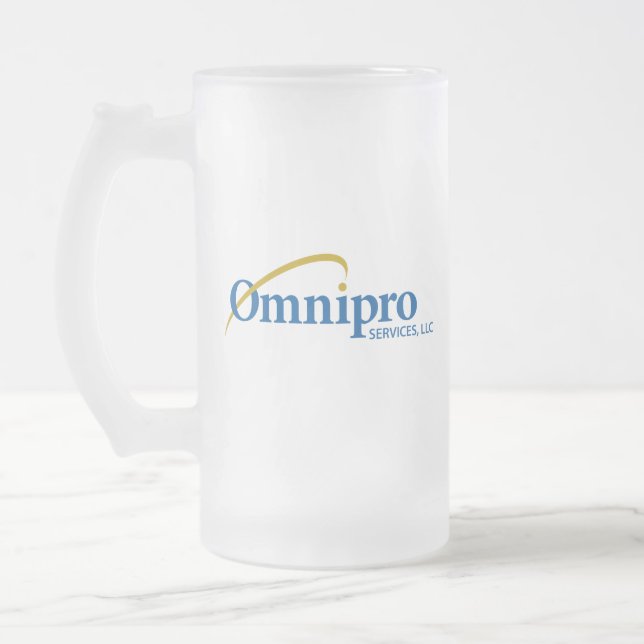 Taza De Cristal Esmerilado Omnipro Services Frost Glass Mug (Izquierda)