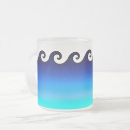 Taza De Cristal Esmerilado Ondas