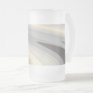 Taza De Cristal Esmerilado ondas rosa amarillas grises