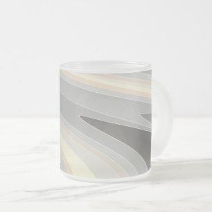 Taza De Cristal Esmerilado ondas rosa amarillas grises