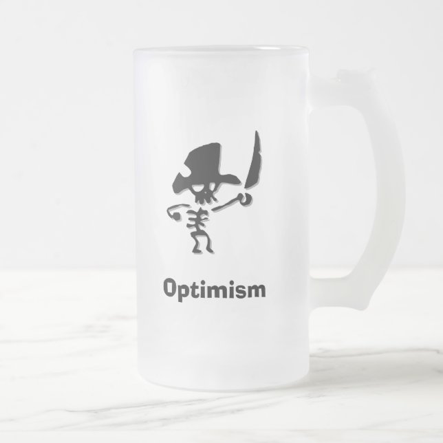 Taza De Cristal Esmerilado Optimismo pirata (Derecha)