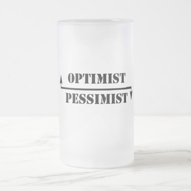 Taza De Cristal Esmerilado optimista/pesimista (Centro)