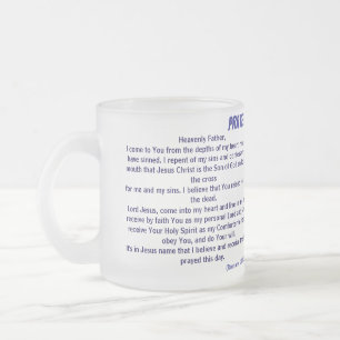 TAZA DE CRISTAL ESMERILADO ORACIÓN DE LA SALVACIÓN