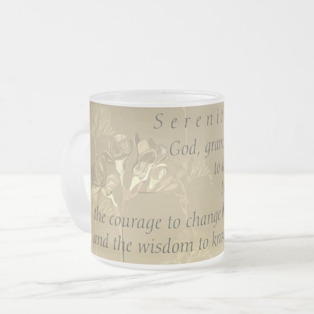 Taza De Cristal Esmerilado Oración de serenidad (Anverso izquierdo)