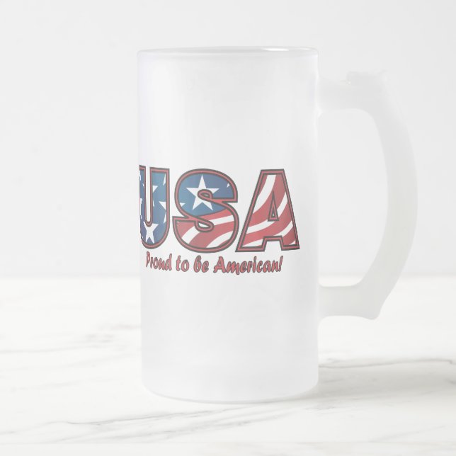Taza De Cristal Esmerilado Orgullo americano (Derecha)