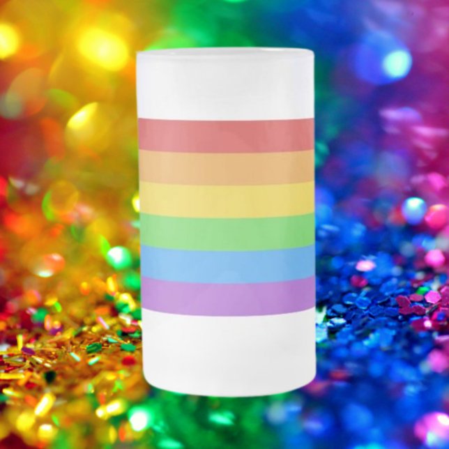 Taza De Cristal Esmerilado Orgullo escarpado: Bandera arcoiris (Subido por el creador)
