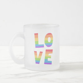 Taza De Cristal Esmerilado Orgullo gay Bandera arco iris LGBT Amor LGBTQ