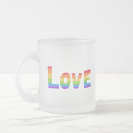 Taza De Cristal Esmerilado Orgullo gay Bandera arco iris LGBT Amor LGBTQ