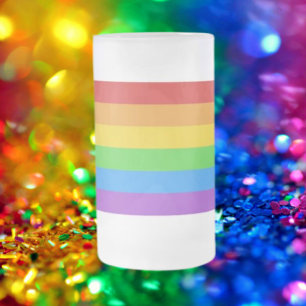Taza De Cristal Esmerilado Orgullo Helado: Bandera de Arcoíris