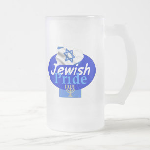 TAZA DE CRISTAL ESMERILADO ORGULLO JUDÍO