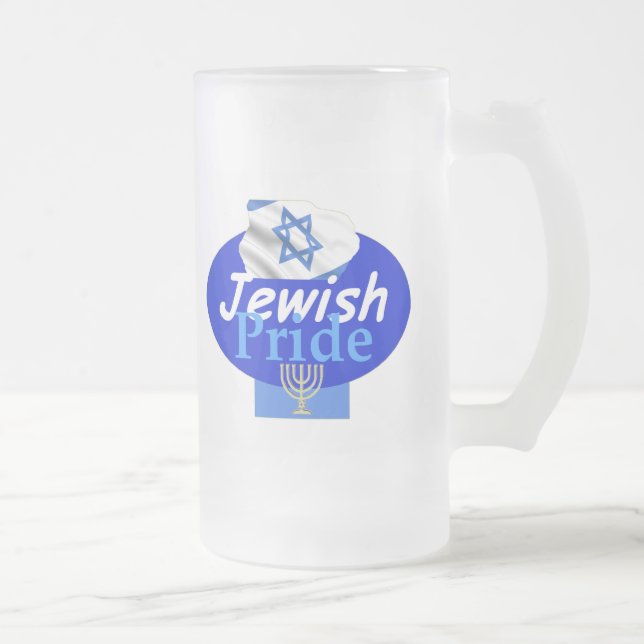 TAZA DE CRISTAL ESMERILADO ORGULLO JUDÍO (Derecha)
