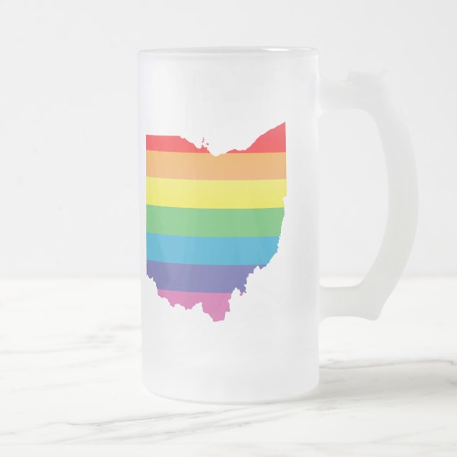 Taza De Cristal Esmerilado orgullo ohio. (Derecha)